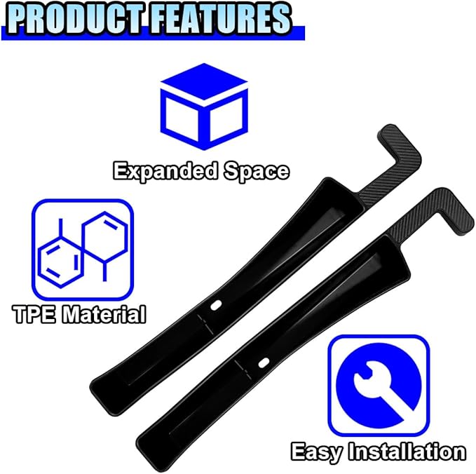 2PCS Car Seat Gap Filler Organizer, No-Drop Seat Gap Storage Box Inserts with Phone Holder, Storage Plug Stopper Fill Gap Between Seat and Console, Universal Car Accessories for SUV Truck (Black)