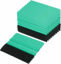 HARFINGTON 10pcs Car Vinyl Scraper 4inch Vinyl Squeegee Felt Edge Squeegee Tool for Car Window Tint Wallpaper Decal Sticker Installation Crafts Car Wrap Paste, Cyan