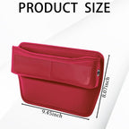 msyuusr Luxury Car Organizer, Rectangular Leather Storage Box, Red, 3 Compartments, Stable & Waterproof, 8.26 x 1.48 Inches