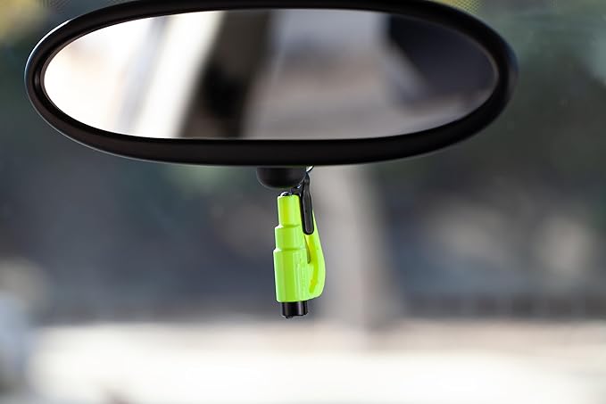 resqme and Dashboard Clip Pack The Original Emergency Keychain Car Escape Tool, 2-in-1 Seatbelt Cutter and Window Breaker, Ma
