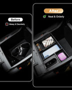 Center Console Organizer For 2007-2021 Toyota Tundra/2008-2020 Sequoia - Half Size Console Armrest Organizer Tray For Tundra 2007-2021/Sequoia 2008-2020 Accessories - Full Console w/Bucket Seats ONLY