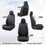 Coverado Car Seat Covers Full Set, Seat Covers for Cars, Black Car Seat Cover, Car Seat Protector, Nappa Leather Car Seat Cus