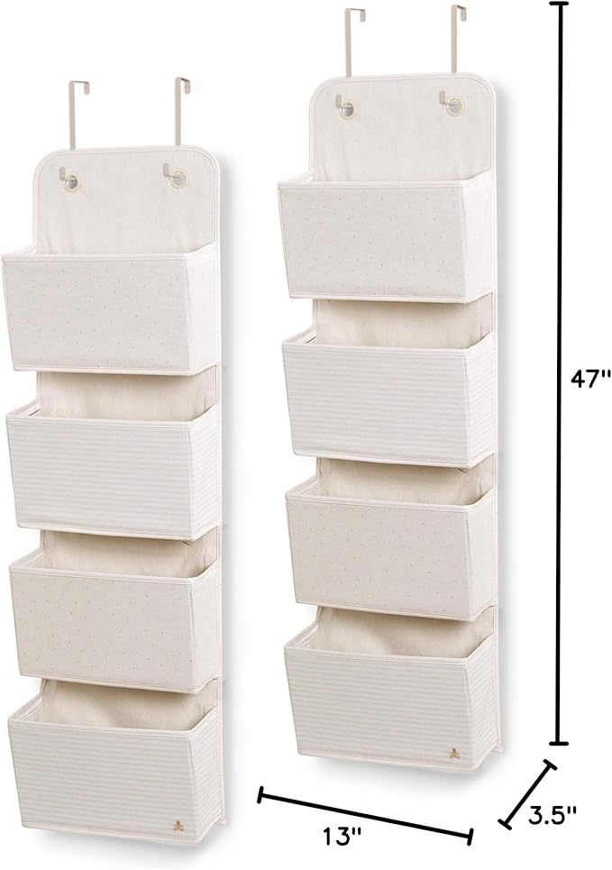 Delta Children GAP babyGap 2-Pack Over the Door Storage Organizer with 4 Pockets, Tan