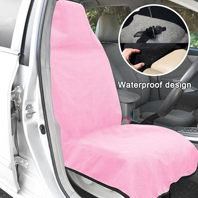 Waterproof Car Towel Seat Cover, Sweating Non-Slip Premium Towel Carseat Cover Protector, Universal Soft Machine Washable Car