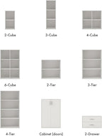 Homes: Inside + Out Apexa 3-Cube Storage Organizer Shelves, Stackable Wood Bookcase Fits Cubby Bins for Organization, Dorm Te
