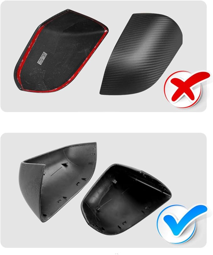 fit for Tesla Model Y Side Mirror Cover 2021-2024, Door Mirror Caps Accessories，Made of ABS Material (Bright Carbon Fiber Pattern)149559400A