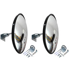 12" Convex Security Mirror, 2 Pack for Garage, Office, Warehouse Blind Spot Safety & Traffic Security, Indoor/Outdoor