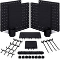 Jetec Pegboard Wall Organizer Kits with 4 Pack Peg Board Organizer Accessories Storage Shelve Hooks Pegboard Combination Kits