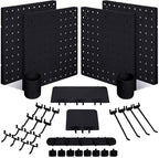 Jetec Pegboard Wall Organizer Kits with 4 Pack Peg Board Organizer Accessories Storage Shelve Hooks Pegboard Combination Kits