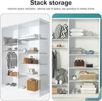 iayokocc Expandable Closet Tension Shelf Rod, Adjustable Metal Storage Rack,DIY Organizer Divider Separator for Cabinet Wardr