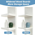 Fixwal 7 Tier Wall Shelf White Wall Mounted Lack Shelf with LED Lights for Home Decor Organizer