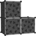 C&AHOME Cube Storage Organizer with Doors, 3-Cube Shelves, DIY Plastic Modular Bookshelf, Closet Clothes Storage Shelving Ide