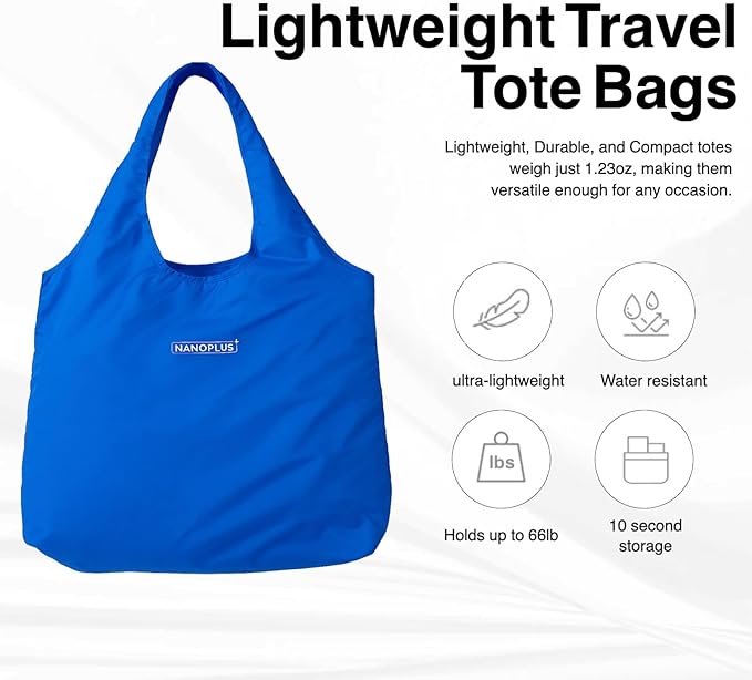 Compact Reusable Grocery Tote Bag – Lightweight, Foldable & Packable Shopping Bag for Travel