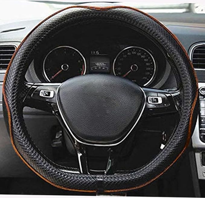 Mayco Bell Flat Bottom Steering Wheel Cover Anti-Slip,Safety,Soft,Breathable,Durable,Full Surround,Comfortable Grip Microfibe