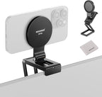 NEEWER Magnetic Continuity Camera Mount for Desktop Monitor, Arca Type Base Tri Fold Desk Phone Webcam Mount Stand Holder, Compatible with MagSafe iPhone iMac Apple TV 4K Mac Laptop Samsung, SP08