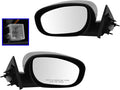 TRQ 2 Piece Driver and Passenger Side Mirror Assembly Set Electric Adjustment Heated No Memory Chrome Compatible with 2006-20