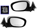 TRQ 2 Piece Driver and Passenger Side Mirror Assembly Set Electric Adjustment Heated No Memory Chrome Compatible with 2006-20