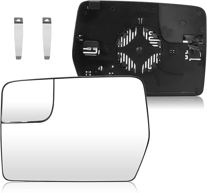 Driver Left Side Power Heated Mirror Glass for 2011-2014 Ford F-150 with Rear Holder, Blind Spot Convex Side View Mirror, Replace for BL3Z-17K707-E