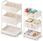 Baby Diaper Caddy, Premium Metal& Felt Movable Cart with Dividers for Newborn Nursery Essentials, Large Capacity Rolling Diap