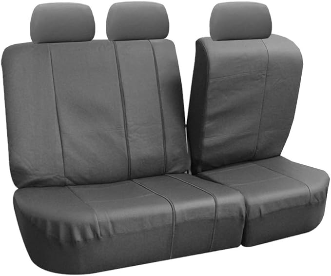FH Group PU007013 Deluxe Leatherette Bench Seat Covers, 40/60, 60/40, 50/50 and 40/20/40 Split, Gray Color w. Gift- Fit Most 