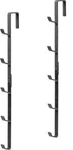 MyGift 2 Pcs Over The Door Hat Organizer, Door Hanger Hat Rack Display Storage, 5 Hooks Heavy Duty, for Coat, Scarf, Purse, B
