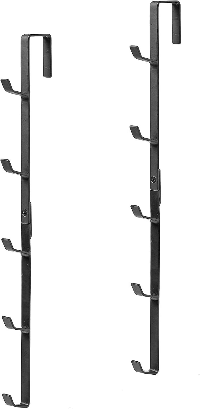 MyGift 2 Pcs Over The Door Hat Organizer, Door Hanger Hat Rack Display Storage, 5 Hooks Heavy Duty, for Coat, Scarf, Purse, B