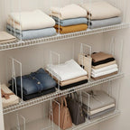 Wire Shelf Dividers - White Closet Organization & Storage Organizer - No Tool Shelf Divider for Wire Shelves - Metal Shelf Ac
