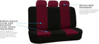FH Group Flat Cloth Full Set Car Seat Covers Three Row 7 Seater - Universal Fit for Cars, Trucks & SUVs Burgundy