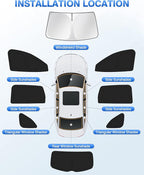 Sunshade for 2021-2025 2026 Acura MDX Accessories Windshield Sun Shade Side Rear Window Shade Cover Sun Visor Shield Privacy Protection Keep Vehicle Cool Black 8PCS