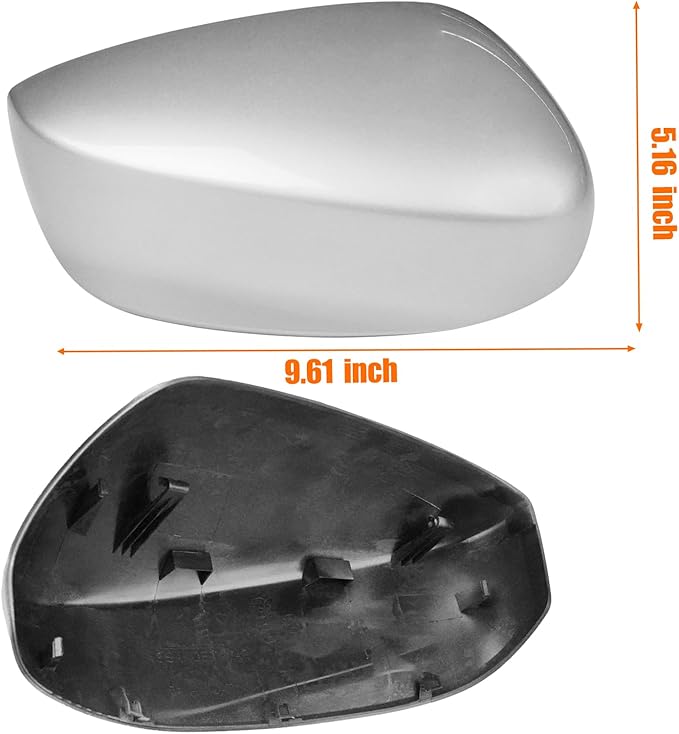Yumzeco Compatible with Honda Accord Side Mirror Cover Trim 8th Gen 2008 2009 2010 2011 2012, Silver Door Rearview Mirror Caps Replacement for Honda Accord W/O Light Hole - Right Passenger Side