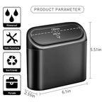 Car Trash Can Bin with Lid - 2 Packs Universal Vehicle Mini Leakproof Garbage Can Bin with 40pcs Trash Bags Car Organizers and Storage for Front Back Seat Accessories for Auto Office Home(Black)