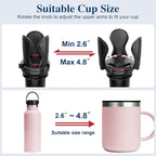 Car Cup Holder Expander, Cup Holder Extender Adapter with Expandable Arm and Adjustable Base, Compatible with Yeti Ramblers 1