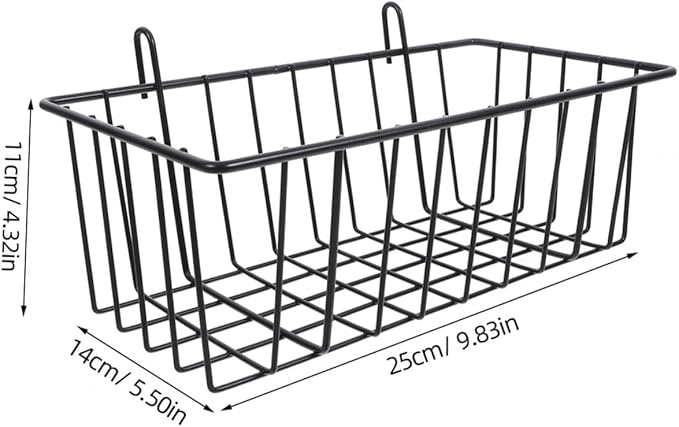 Ciieeo 2pcs Metal Hanging Baskets Wire Wall Baskets Grid Wall Accessory Rv Shelf Organizer Door