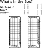 MaraFansie [Extra Large] Wire Basket 2-Pack Hanging Wall Organizer Cabinet Storage Basket Wall Mounted Shelves Rustic Farmhou