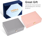 Voova Jewelry Box Organizer for Women Girls, 2 Layer Large Men Jewelry Storage Case, PU Leather Display Jewellery Holder with