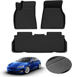 KUST Floor Mats for Tesla Model S Accessories 2012-2024 2025 (Not for Plaid/Long Range) Custom Fit Floor Liners A ll Weather Protection 1st & 2nd Row High Edge Non-Slip