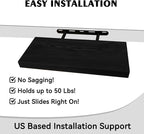 BGMG Wood Floating Shelves 18 inch,Black Floating Shelves,Solid Wood Wall Shelves for Bathroom Living Room Bedroom Kitchen Fa
