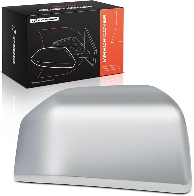 A-Premium Passenger Side Rearview Mirror Cover Cap - Compatible with Ford F-150 F150 2015-2020 & Lincoln Navigator 2016-2017 - Chrome