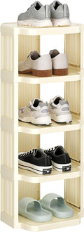 Kitstorack Vertical Shoe Rack: 5 Tiers Stackable Shoe Rack for Closet DIY Free Standing Shoe Organizer Small Shoe Shelf for S