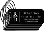 Personalized Luggage Tags for Suitcases 4 Pack - Stainless Steel Custom Luggage Tags for Backpacks & Bags, Sturdy, Waterproof