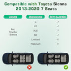 Floor Mats for 2013-2020 Toyota Sienna(NOT Limited & Premium), 3 Row Liner Set Custom Fit All Weather Mats for Sienna, Waterproof Anti-Slip Floor Mats for Toyota 7 Passenger Front & 2nd 3rd Row Mat