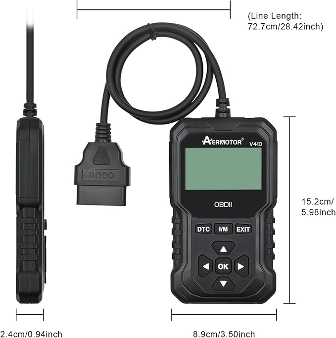 OBD2 Scanner, V410 Car Scanner Diagnostic Tool: Engine Fault Code Reader Scan Tool with Live Data/Freeze Frame for All OBDII