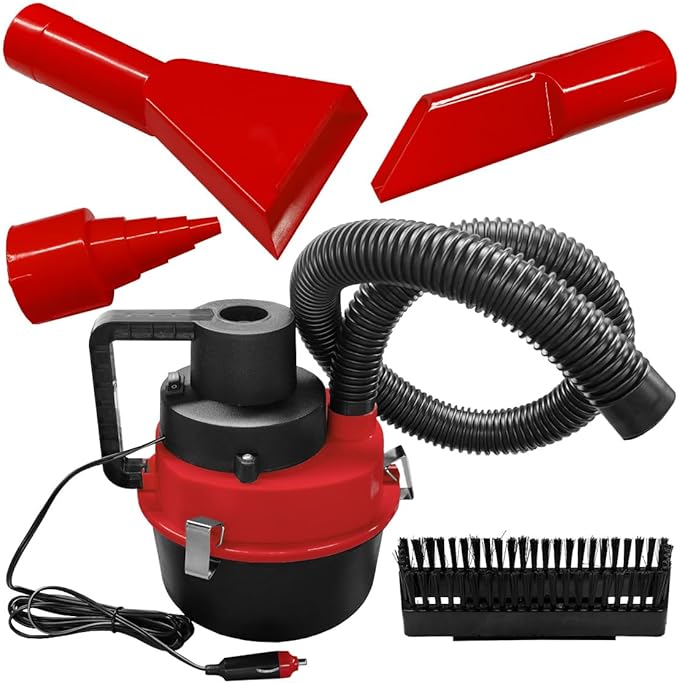 Car Vacuum Cleaner, DC 12V Multi-Purpose Automotive Wet and Dry Vacuum with 3 Nozzles, Portable Handheld Vehicle Interior Dus