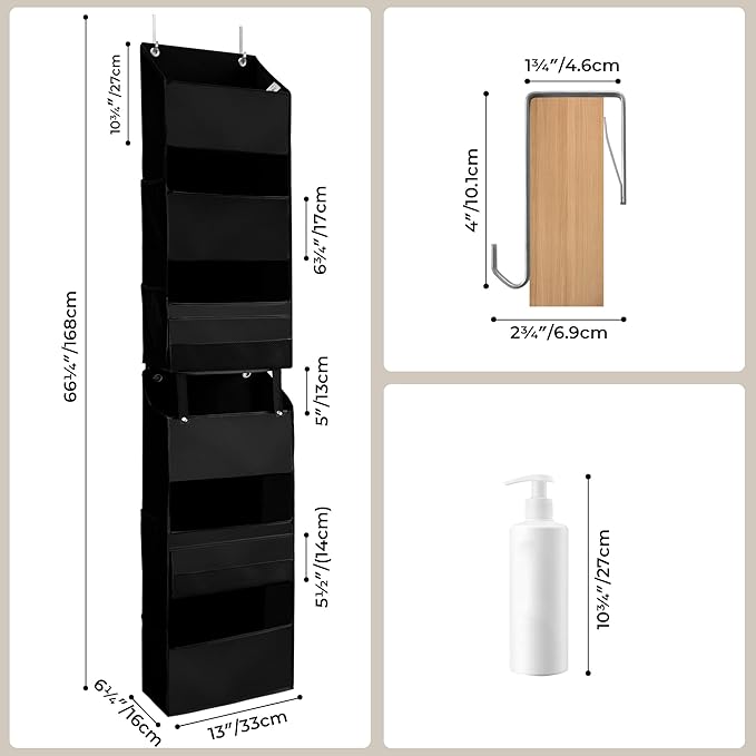 GRANNY SAYS Back of Door Organizer, 6-Shelf Detachable Over the Door Baby Organizer with 8 Pockets, Anti Tilt 40lb Large Capa