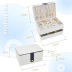 KOOAAICCHI Small Jewelry Box, Travel Jewelry Organizer, Portable Jewelry boxes for Women Girls Gift, Double Layers PU Leather