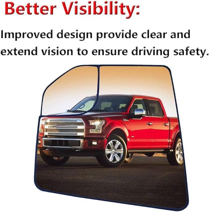 Driver Side Heated Mirror Glass Replacement For Ford F150 2015 2016 2017 2018 2019 2020 - for Ford F150 Power Side Mirror with Rear Holder