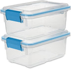 Sterilite 18-Pack Gasket Box, Weather-Resistant Storage Bins with Latching Lids, 7.5 Quart - Heavy-Duty Organizing Containers