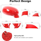 Voodonala for Challenger Rearview Mirror Cover Side Mirror Trim Shell Cover Decoration Trim for 2009-2024+Dodge Challenger Exterior Accessories ASB Red, 11pcs