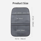 Kick Mat Back Seat Protector Waterproof Leather Car Seat Back Organizers Cover with 3 Storage Pockets for Kids Pets SUV Sedan Minivan Truck Car Travel Accessories (Black 2-Pack)