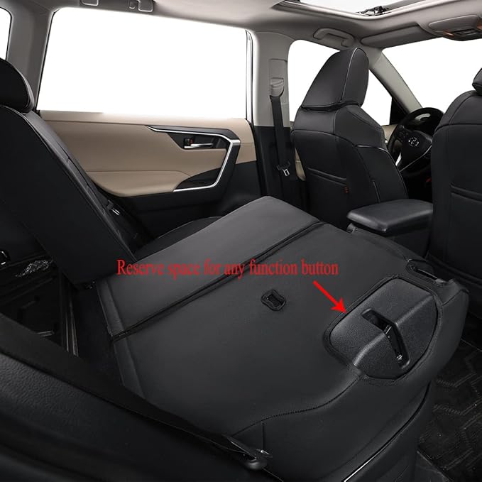 EKR Rav4 Seat Covers Custom Fit for Toyota RAV4 Adventure,TRD-Off Road 2019 2020 2021 2022 2023 2024, Leather Car Seat Cover 